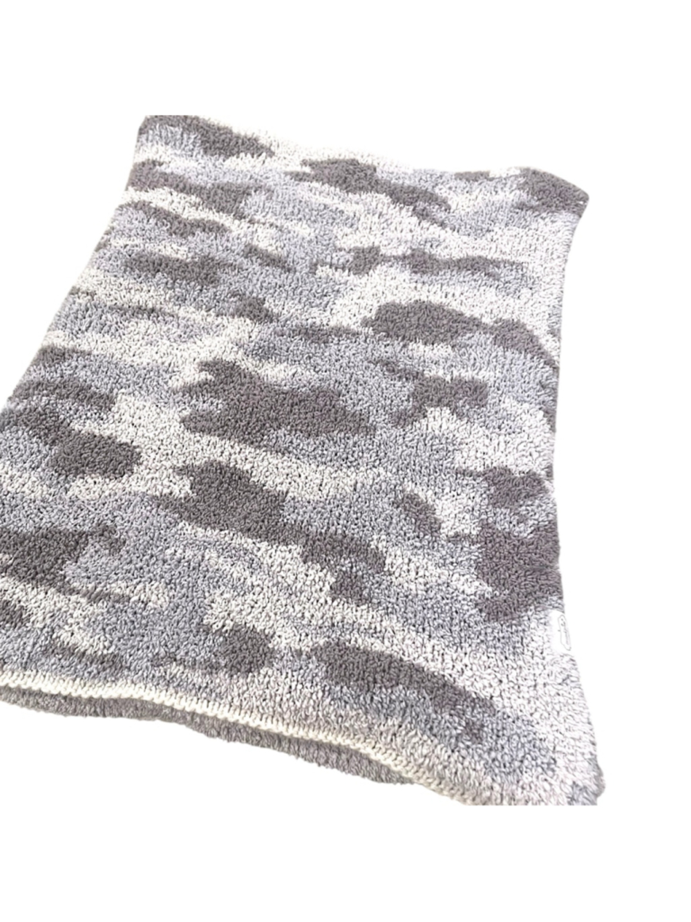 Mud Pie Chenille Gray Camo Blanket Soft - Picture 3 of 9